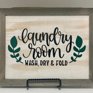 Laundry Room Sign - Wash, Dry, and Fold Customizable