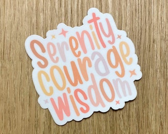 Serenity Courage Wisdom Sticker | Matte Vinyl Die Cut