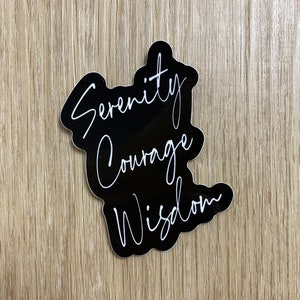 Sereniteit moed wijsheid sticker | Sereniteit gebed vinyl sterven gesneden | Succescitaten | Motivatie | Zelfbekrachtiging | Glans UV | Waterbestendig