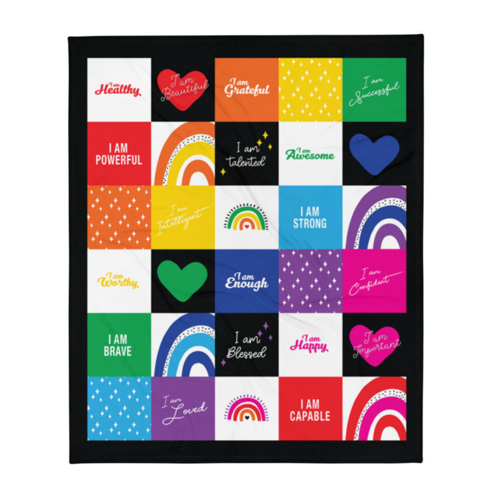 Positive Affirmation Blanket | Printed Quilt | Success | Grateful ...