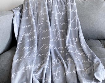 Positive Affirmation Blanket | Success | Grateful Quotes | Morning Motivation | Daily Meditation | Self-Empowerment | Cozy Healing Throw