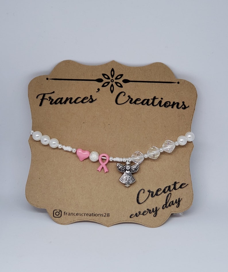 Pink Ribbon Breast Cancer Bracelet Personalized Cancer Bracelets Cancer Jewelry Breast Cancer Gifts Breast Cancer Survivor