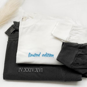 Long Sleeve Custom Embroidered T-Shirt, Comfort Colors Brand, Gifts for Father's Day, Personalized, Soft, High Quality, Weddings, Gifts
