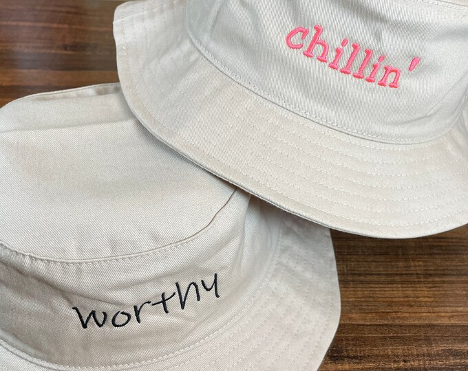 Custom Embroidered Bucket Hat [Personalized, Weddings, Gifts, Matching, Friends, Men's, Women's]