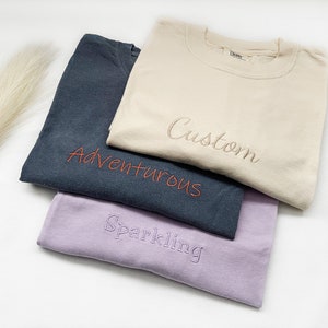 Custom Embroidered Comfort Colors T-Shirt, Short Sleeve [Personalized, Soft, High Quality, Weddings, Gifts, Mother's Day]