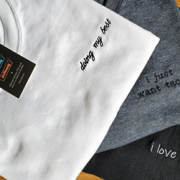 Embroidered Short Sleeve T-Shirts