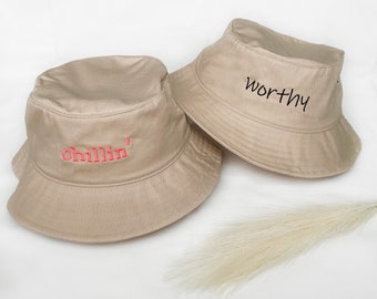 Custom Embroidered Bucket Hat, Personalized Text