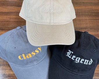 Personalized Hat, Custom Embroidery, Dad Hat, Adjustable Cap