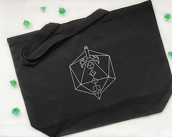 Embroidered Tote Bag | Sword of Dice