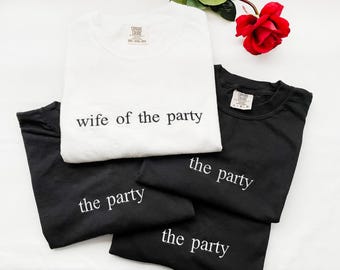 Personalized Wedding Shirt, Embroidered Comfort Colors, Short Sleeve, Custom Embroidery, Bridesmaids, Bridal Party