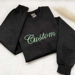 Op maat geborduurd sweatshirt, gepersonaliseerde ronde hals, trui, cadeaus voor Moederdag