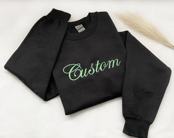 Custom Embroidered Sweatshirt, Personalized Crewneck, Pullover, Gifts for Mother's Day