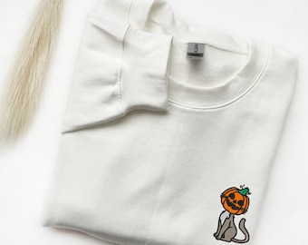 Embroidered Cat 'O Lantern Sweatshirt
