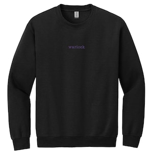 Warlock Minimalist Sweatshirt | Embroidered Crewneck, Gamer Sweatshirt, RPG, Gaming Merch, Gifts for Gamers