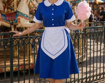 Waitress Halloween Dress Costume Uniform Diner Hostess Maid Retro Pinup Dress Rockabilly Outfit