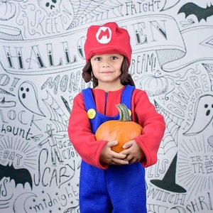 Plumber Mario Halloween Costume Video Game 80&#39;s Style Custom Made