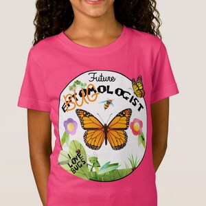 Future Entomologist Bugologist Girls T Shirt Kid SIZE You Choose The Color Custom Made Personalized