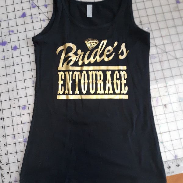 M Womens Black Fitted Brides Entourage Bachelorette Party Bridal Shower Tank