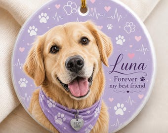 Pet Ornament, Custom Dog Cat Horse Ornament, Pet Lover Christmas Gift, Personalized Pet Keepsake Ornament, Memorial or Pet Lover Gift