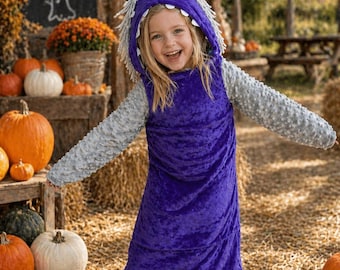 Baby Boo Monster Halloween Costume, Purple Velvet, Tentacle Arms, Toddler Dress Up