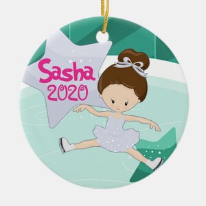 Ice Skater Christmas Ornament Custom Made and Personalized Girls Keepsake Girls Skating Lover Gift Stocking Stuffer Ice Skater Gift Skating