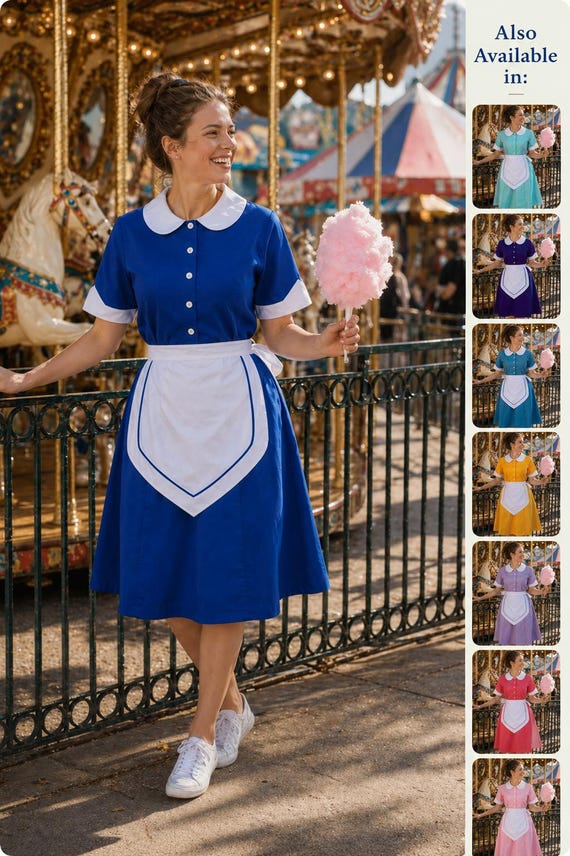 retro dress costume Waitress Halloween Dress Costume Uniform Diner Hostess Maid Retro Pinup  Dress Rockabilly Outfit