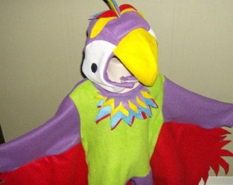 KIDS Plush Parrot Bird Halloween Costume You pick the colors Custom Made
