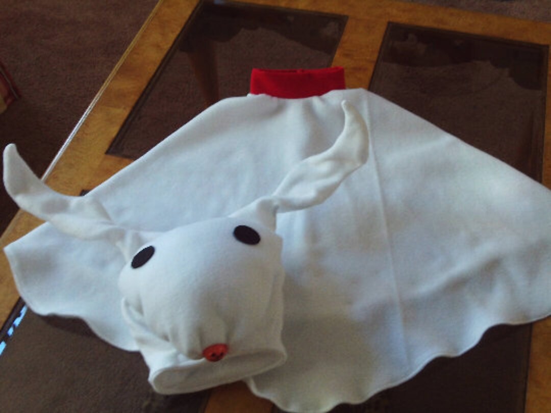 Zero Ghost Dog Halloween Costume Custom Made Light up Nose Hood