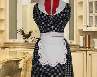 Lucy Waitress Apron Inspired Flirty Retro Full Hostess Halloween Costume