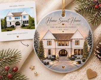 New Home Ornament, Housewarming Christmas Ornament, First Home Keepsake, Family Home Ornament, Realtor Closing Gift, Home Christmas Ornament