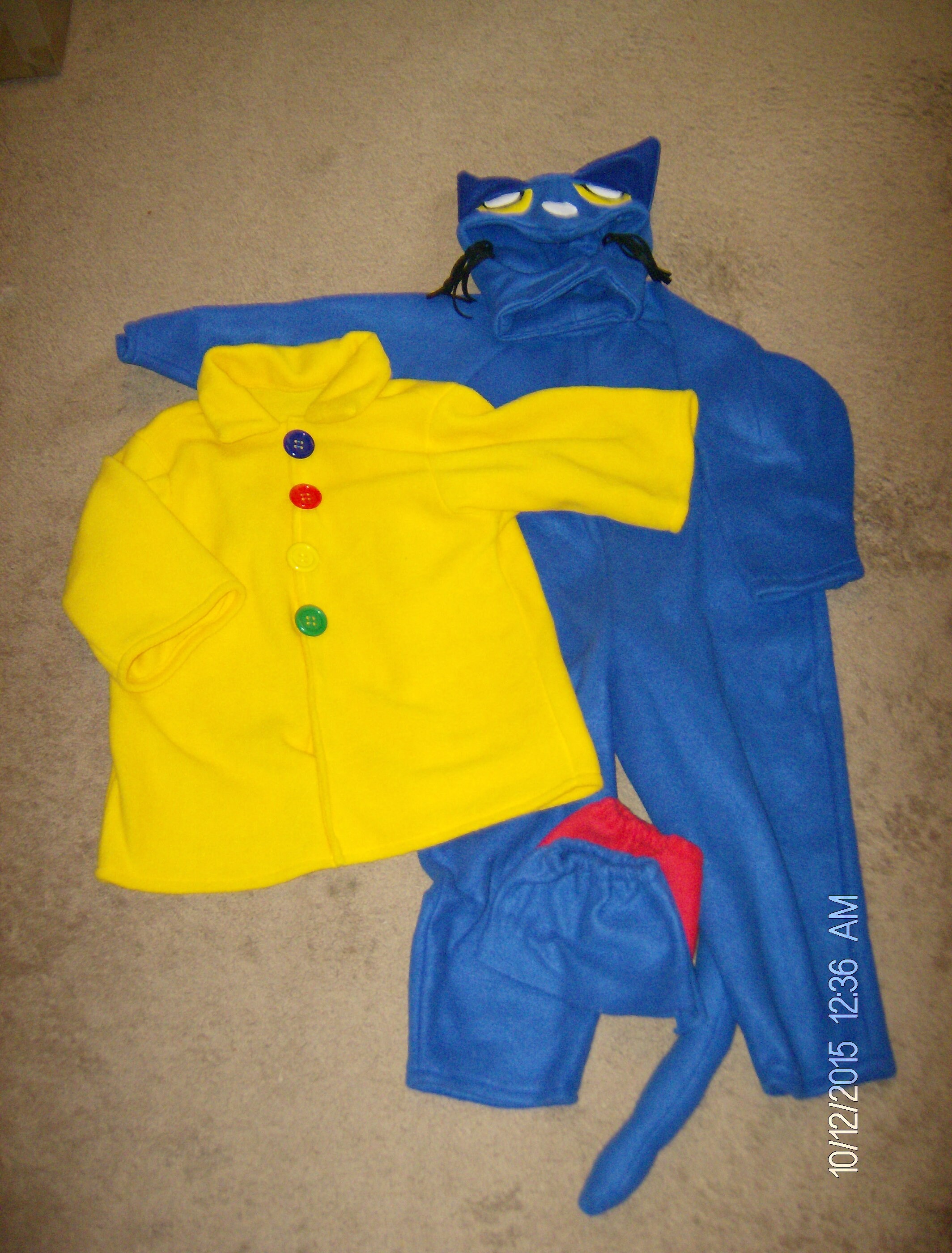 Blue Cat Halloween Costume With Yellow Jacket Custom Made Pete Etsy