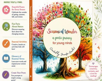 Seasons of Wonder A Poetic Journey for Young Minds, Signed Children’s Poetry Book, Personalized Gift for Kids
