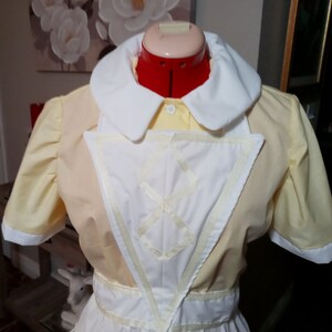 Yellow Plaza Waitress Uniform Dress Costume Retro Diner Pinup Hostess Halloween You Choose The Color Custom Made