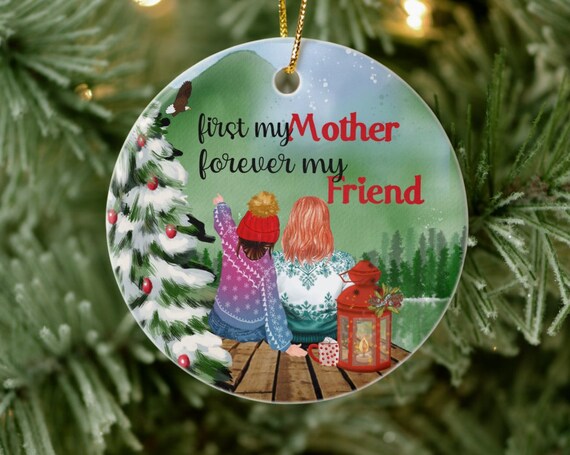 Ceramic Ornament Two Moms Christmas Ornament Wife To Mom Est