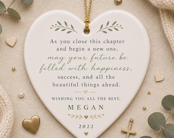 New Beginning Ornament, Retirement Gift Keepsake, Coworker Farewell Gift, Goodbye Ornament for Friend or Mentor, Encouragement Gift