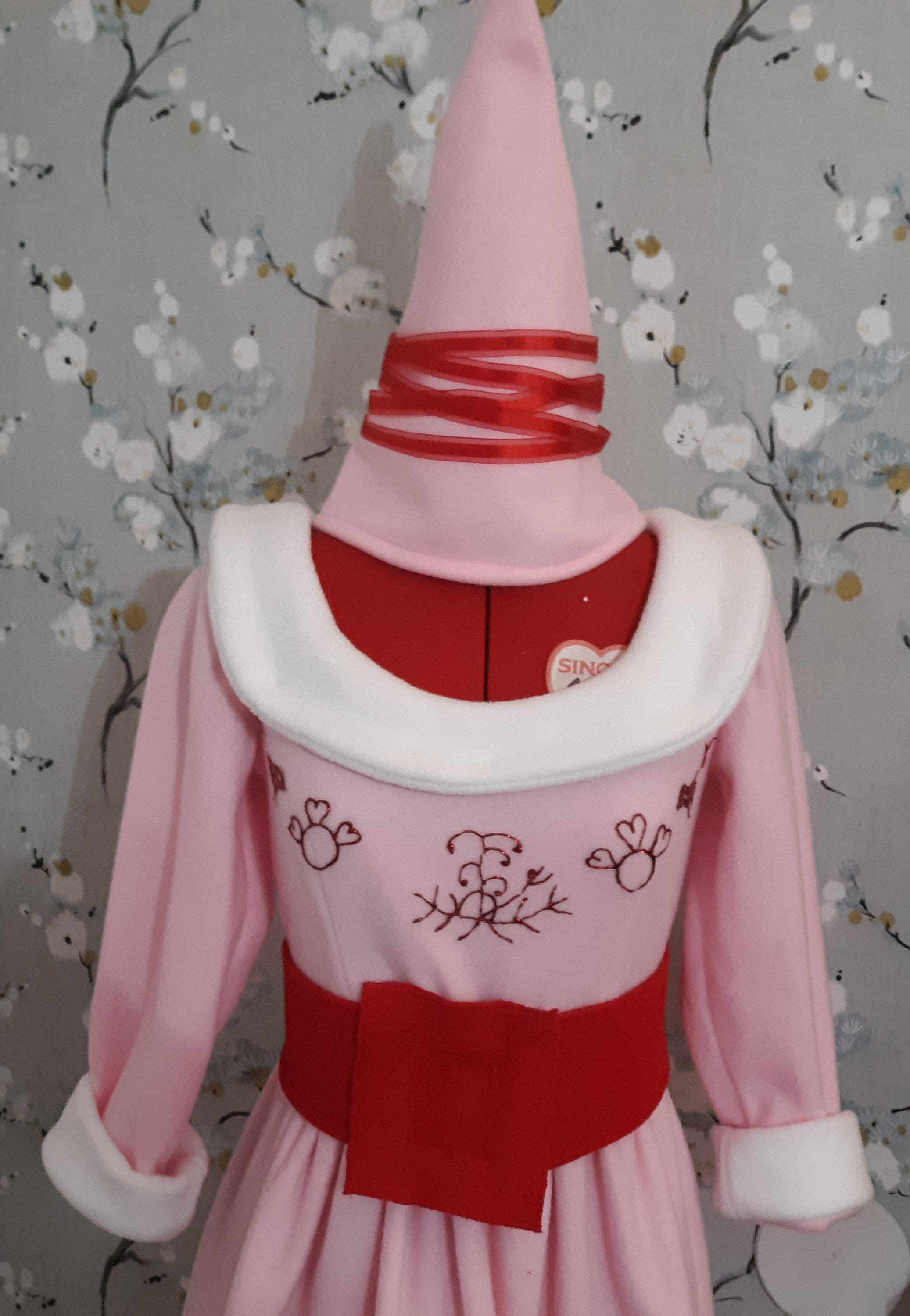 jovie elf pink dress Women's Costume, Fleece Dress, Holiday Cosplay Set Spot clean Imported Note Women's Jovie Elf One Size