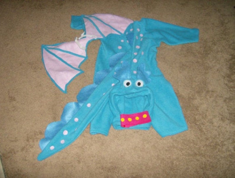 Blue Stuffy Pet Dragon Halloween Costume TODDLER CHILD Custom Made Doc