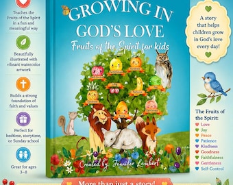 Growing in God’s Love Fruits of the Spirit for Kids, Christian Children’s Book, Signed Faith Based Story Gift