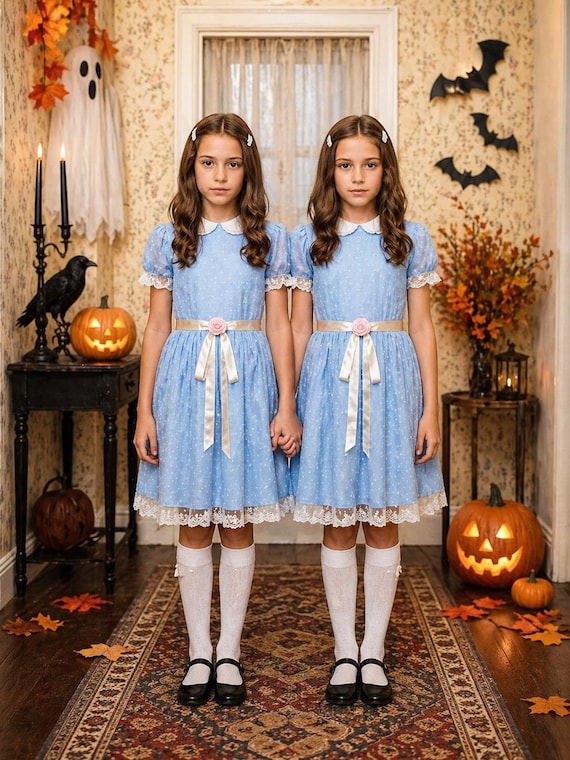Buy Girls Grady Twins Costume, the Shining Horror Dress, Halloween Matching Sisters Outfit Online in India