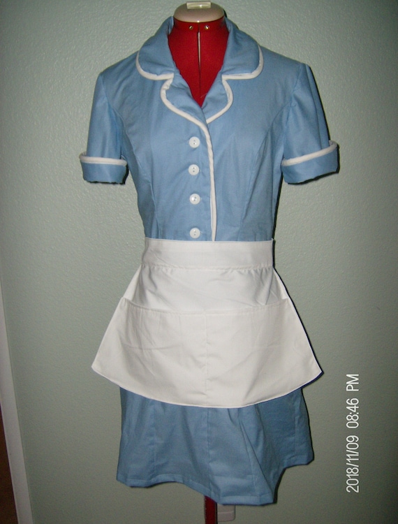 light blue waitress dress Dress Up America Diner Waitress Costume for Toddler Girls
