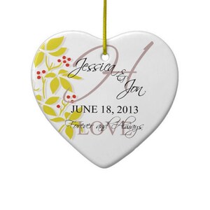Our First Christmas Ornament Wedding Bridal Shower Anniversary Engagement Customized Custom Made Personalization Keepsake