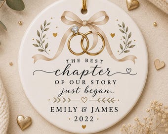Engagement Wedding Ornament, Newlywed Christmas Ornament, Year We Got Engaged Gift, Couple Keepsake Ornament, Engagement Bridal Shower Gift