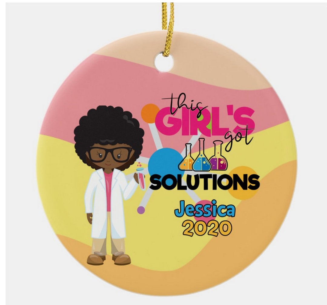 Girl Scientist Christmas Ornament Custom Made and Personalized Science