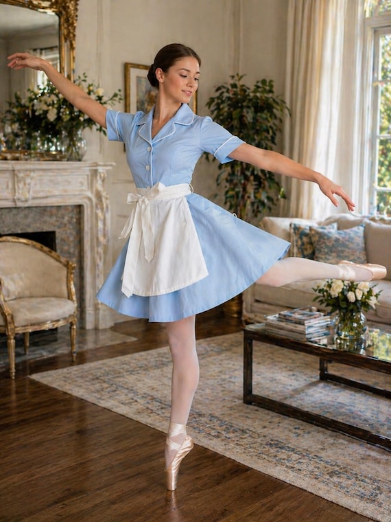Blue Waitress Dress Costume Uniform Maid Blue Retro Diner Hostess Pinup  Halloween Rockabilly Outfit - Etsy