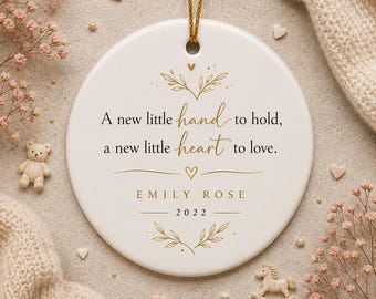 New Baby Ornament, Baby Boy or Girl Keepsake Ornament, Custom Baby Christmas Ornament with Name, Newborn Gift, Baby Announcement Ornament