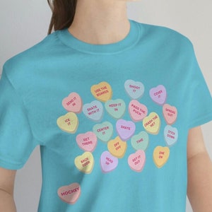 Hockey Valentines Shirt, Hockey Mom Conversation Hearts Shirt, Valentine Gifts for Mom, Hockey Gift for Girl, Womens Hockey SWAG, Ice Hockey