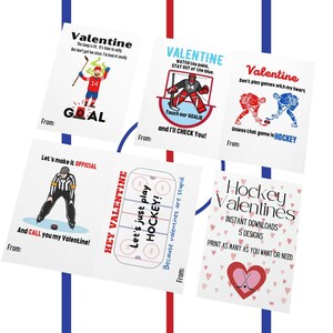 Cartes de Saint-Valentin hockey, Saint-Valentin hockey imprimables, Saint-valentin sport pour enfants, Saint-Valentin à imprimer pour la classe pour garçons