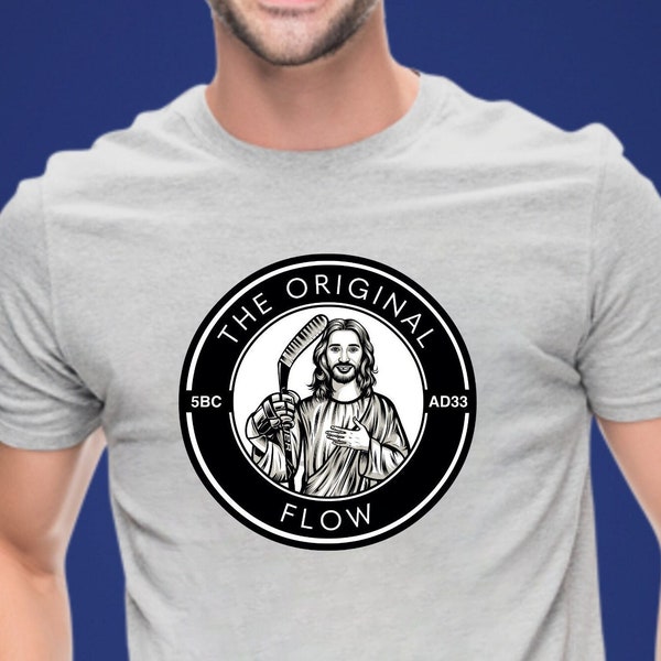 The Original Flow Hockey Shirt for Men, Hockey Gift for Boys, Christian Shirt for Hockey Dad, Hockey Hair T Shirt, Jesus Shirt for Him, SWAG