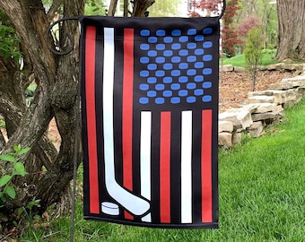 Hockey-Gartenflagge, Feldhockey-Flagge, Feldhockey-Geschenke für Frauen, Garten-Dekor, Gärtnergeschenke für Mama, Hockey-Dekor, Billet-Mama, vierter Juli-Flagge