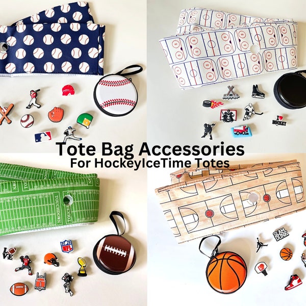 Tote Bag accessoires, Tote Bag Charms, honkbal moeder accessoires, voetbal moeder accessoires, basketbal cadeaus voor vrouwen, hockey cadeaus voor haar